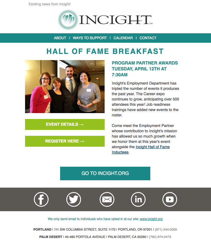 Incight Email Design sample
