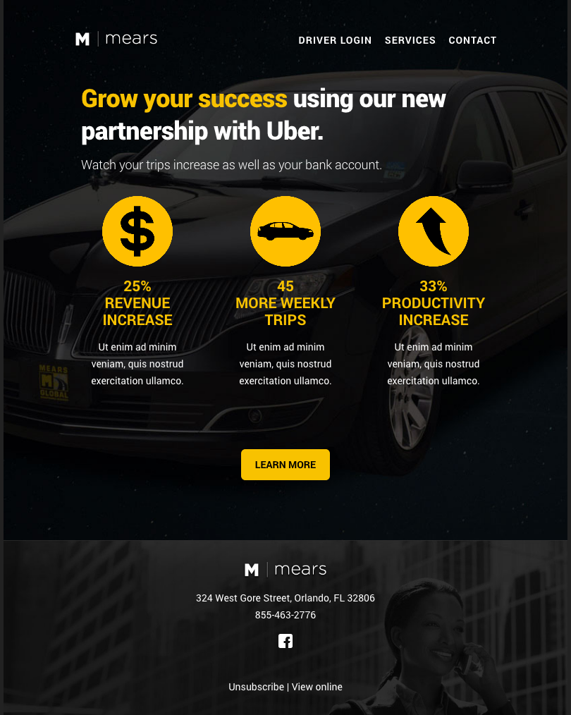 Mears Email Design sample