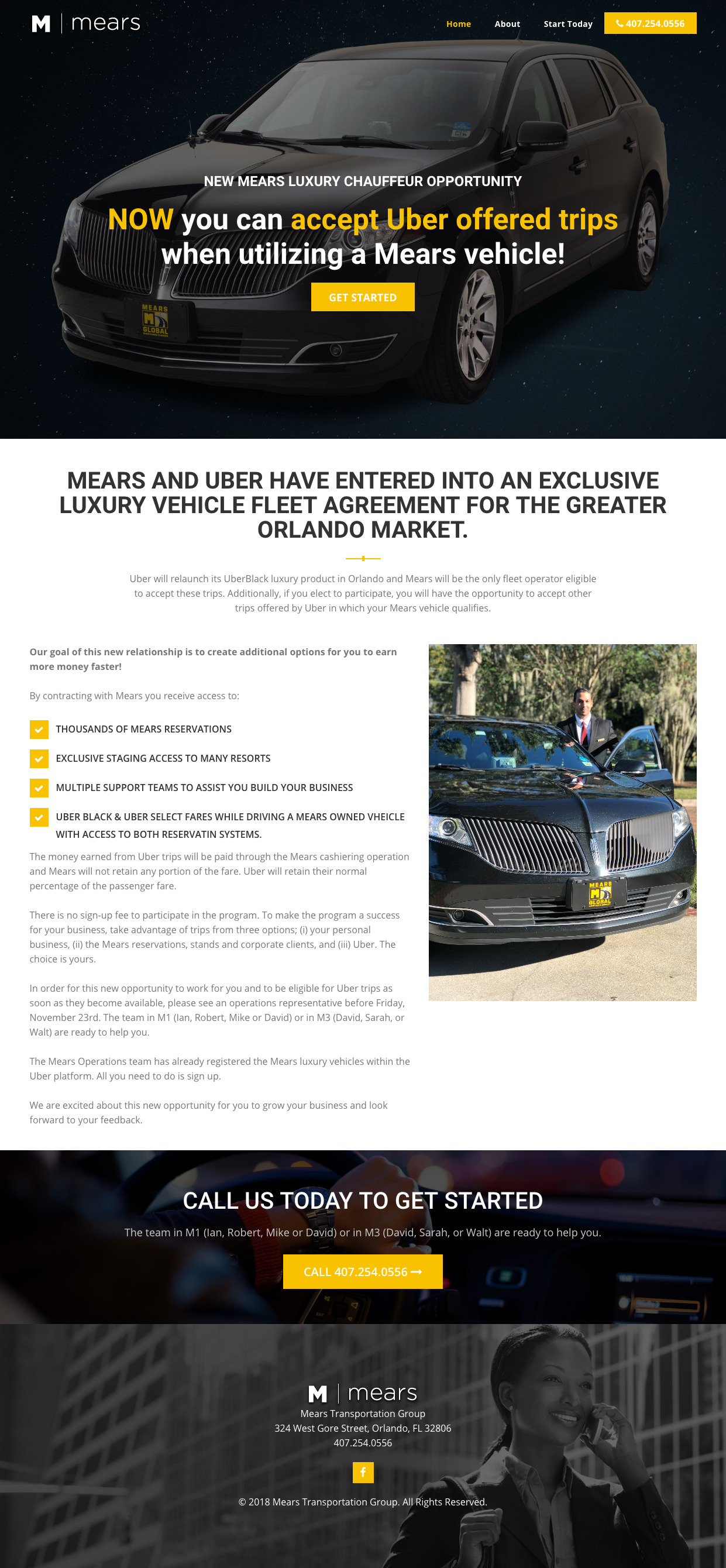 Mears Landing Page sample