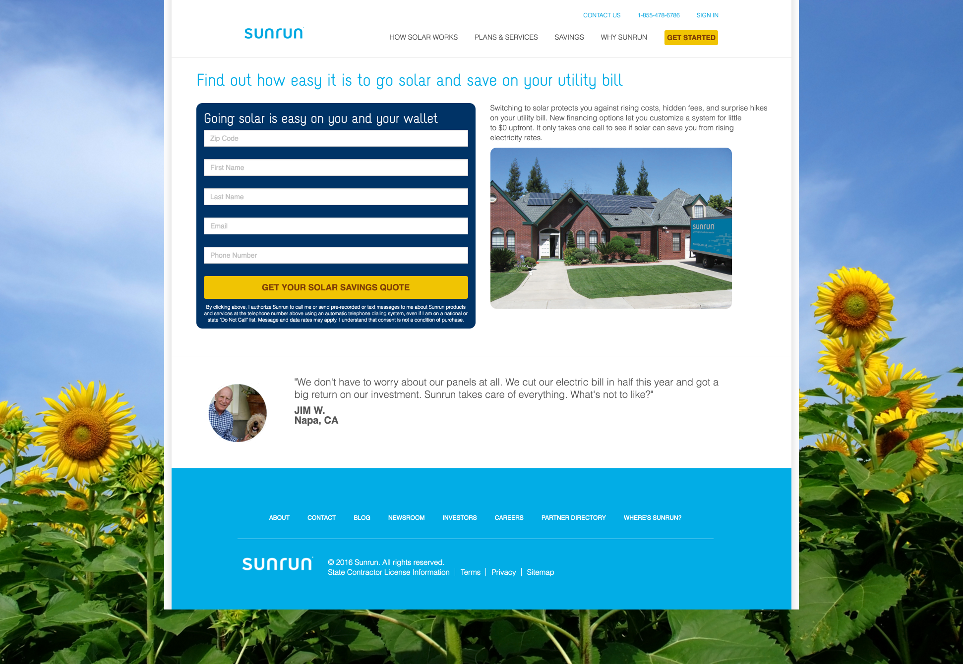 Sunrun Landing Page sample